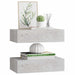 Dulapuri de perete cu sertar 2 buc. gri beton 40x23,5x10 cm MDF - WALTI WALTI