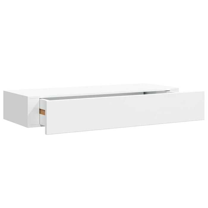Raft de perete cu sertar, alb, 60x23,5x10 cm, MDF - WALTI WALTI