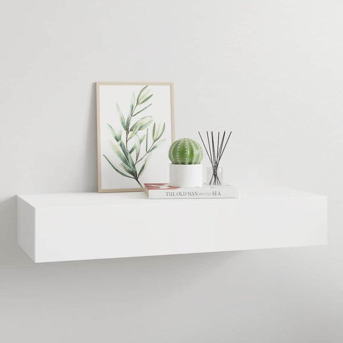 Raft de perete cu sertar, alb, 60x23,5x10 cm, MDF - WALTI WALTI