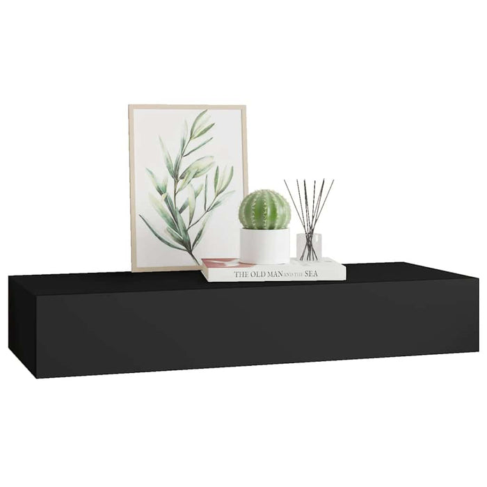 Dulap de perete cu sertar, negru, 60x23,5x10 cm, MDF - WALTI WALTI