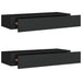 Dulapuri de perete cu sertare 2 buc. negru 60x23,5x10 cm MDF - WALTI WALTI