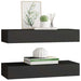Dulapuri de perete cu sertare 2 buc. negru 60x23,5x10 cm MDF - WALTI WALTI
