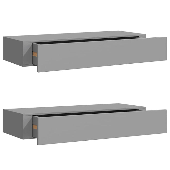 Dulapuri de perete cu sertare, 2 buc. gri, 60x23,5x10 cm, MDF - WALTI WALTI