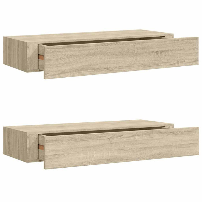 Dulapuri de perete cu sertare 2 buc. stejar 60x23,5x10 cm MDF - WALTI WALTI