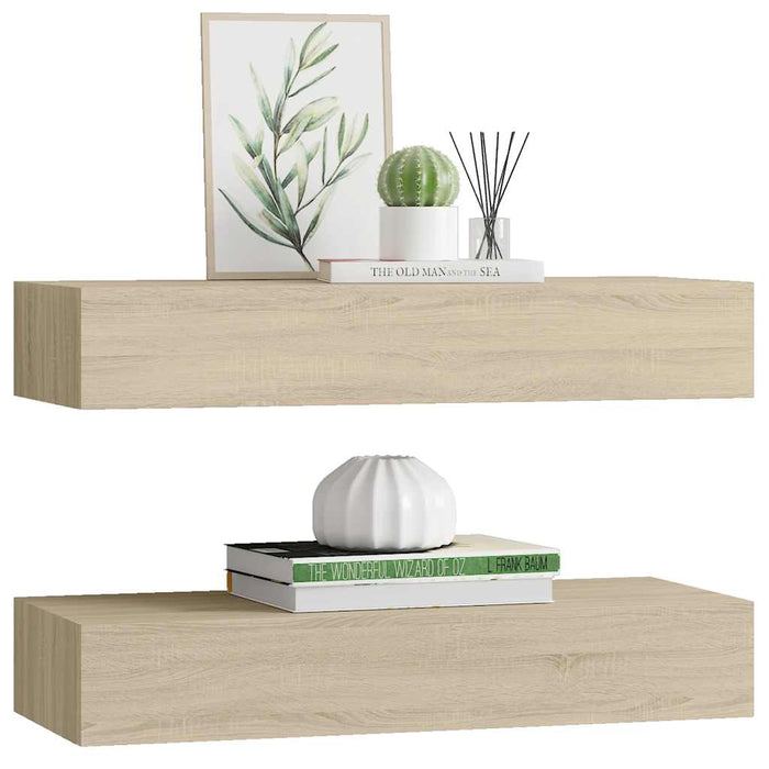 Dulapuri de perete cu sertare 2 buc. stejar 60x23,5x10 cm MDF - WALTI WALTI