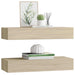 Dulapuri de perete cu sertare 2 buc. stejar 60x23,5x10 cm MDF - WALTI WALTI