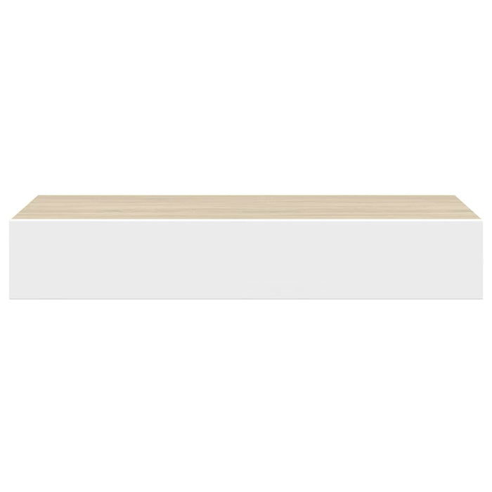 Rafturi de perete pentru sertare, 2 buc., stejar și alb, 60x23,5x10cm, MDF WALTI