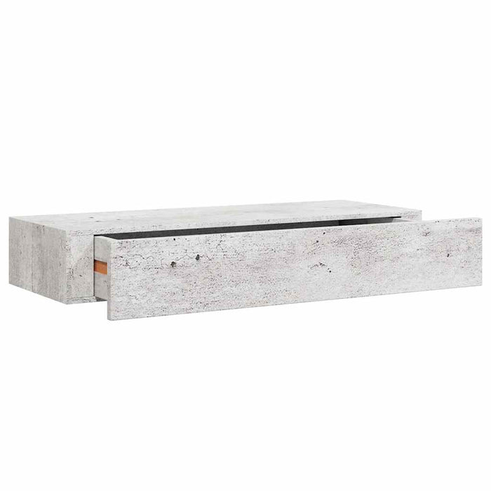 Dulap de perete cu sertar, gri beton, 60x23,5x10 cm, MDF - WALTI WALTI