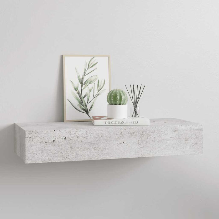 Dulap de perete cu sertar, gri beton, 60x23,5x10 cm, MDF - WALTI WALTI