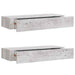 Dulapuri de perete cu sertar 2 buc. gri beton 60x23,5x10 cm MDF - WALTI WALTI