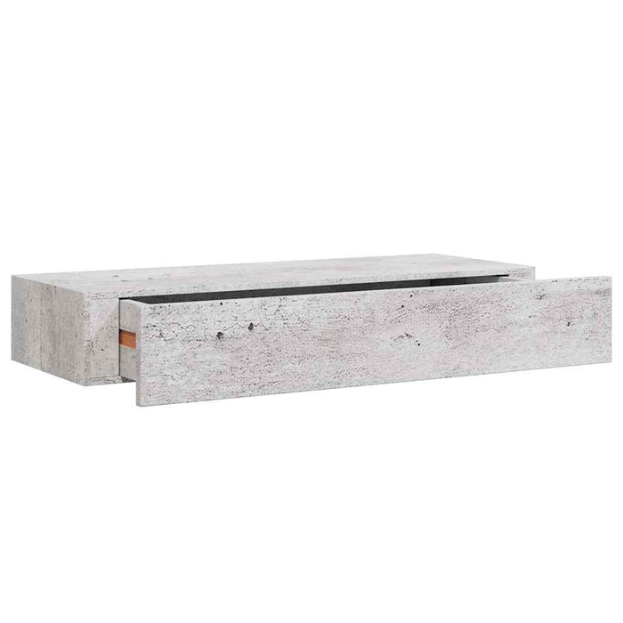 Dulapuri de perete cu sertar 2 buc. gri beton 60x23,5x10 cm MDF - WALTI WALTI