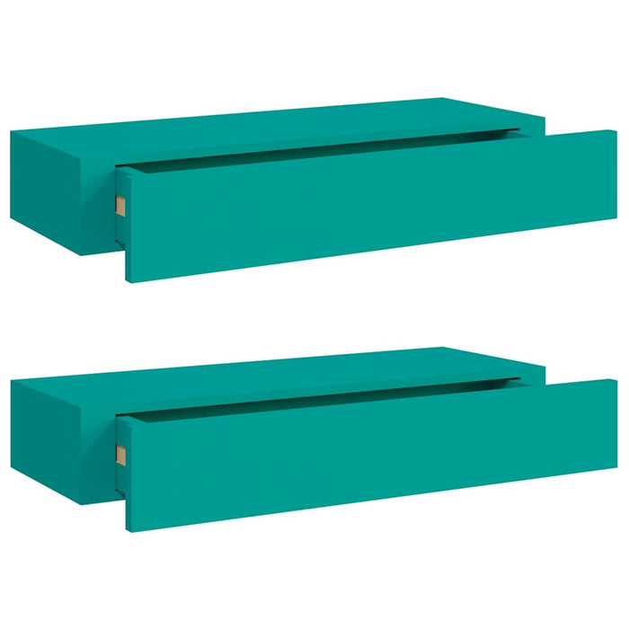 Dulapuri de perete cu sertare 2 buc. albastru 60x23,5x10 cm MDF WALTI