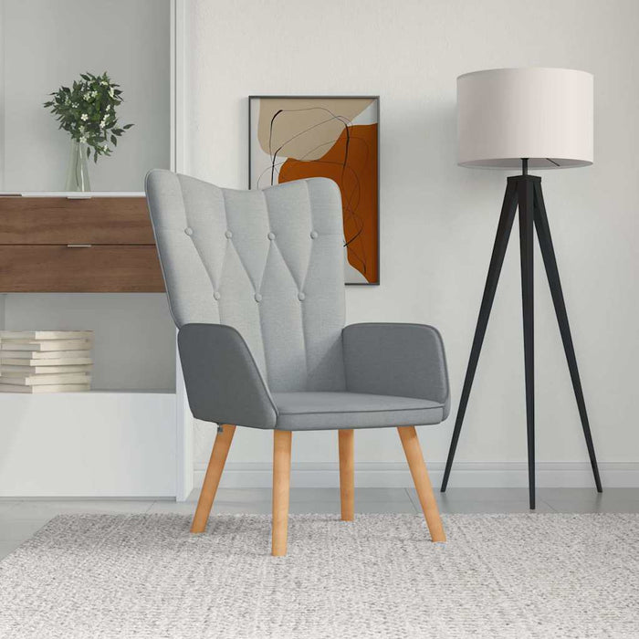 Scaun de relaxare, gri deschis, material textil WALTI