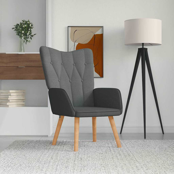 Scaun de relaxare, gri închis, material textil WALTI