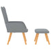 Scaun de relaxare cu taburet, gri deschis, material textil - WALTI WALTI