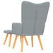 Scaun de relaxare cu taburet, gri deschis, material textil - WALTI WALTI