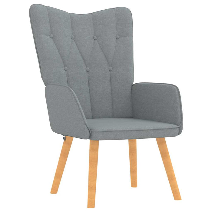 Scaun de relaxare cu taburet, gri deschis, material textil - WALTI WALTI