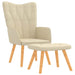 Scaun de relaxare cu taburet, crem, material textil - WALTI WALTI