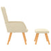 Scaun de relaxare cu taburet, crem, material textil - WALTI WALTI