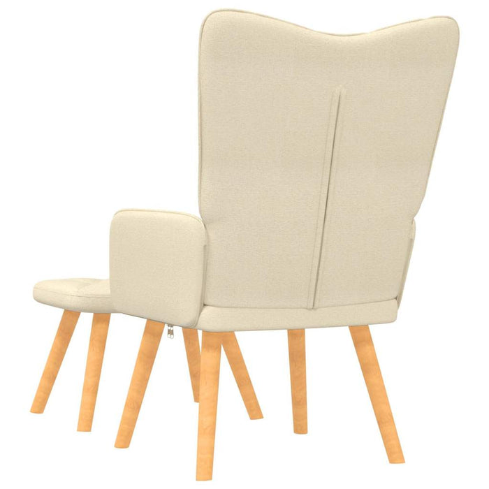 Scaun de relaxare cu taburet, crem, material textil - WALTI WALTI