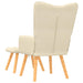 Scaun de relaxare cu taburet, crem, material textil - WALTI WALTI