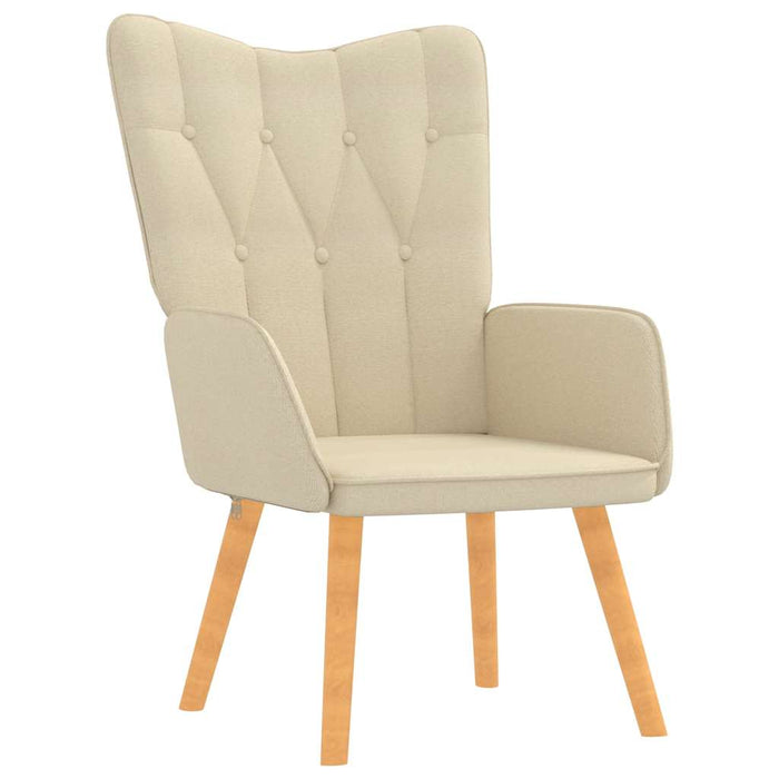 Scaun de relaxare cu taburet, crem, material textil - WALTI WALTI