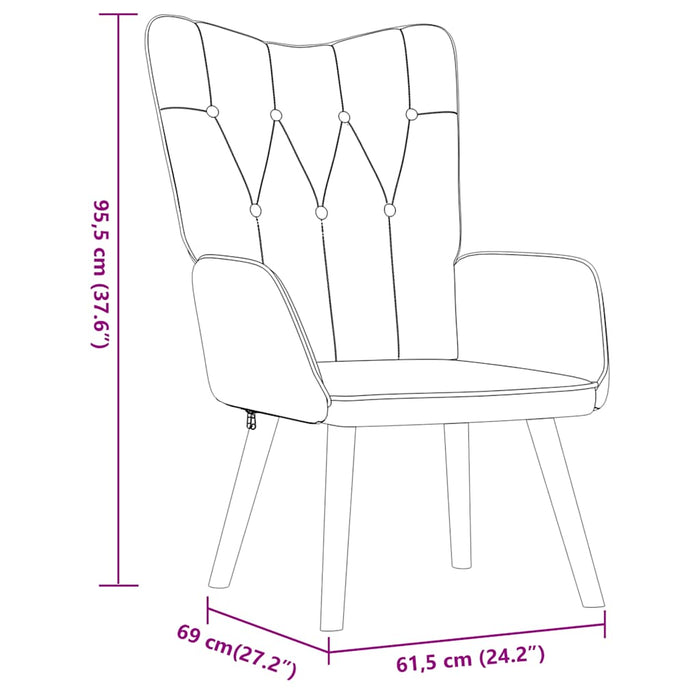 Scaun de relaxare cu taburet, crem, material textil - WALTI WALTI