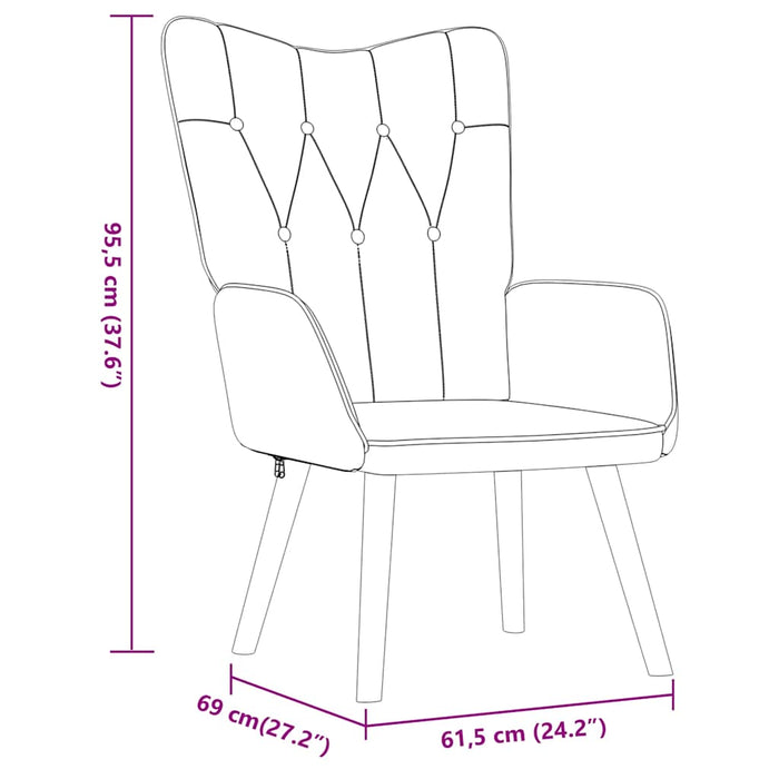 Scaun de relaxare cu taburet, maro, material textil - WALTI WALTI