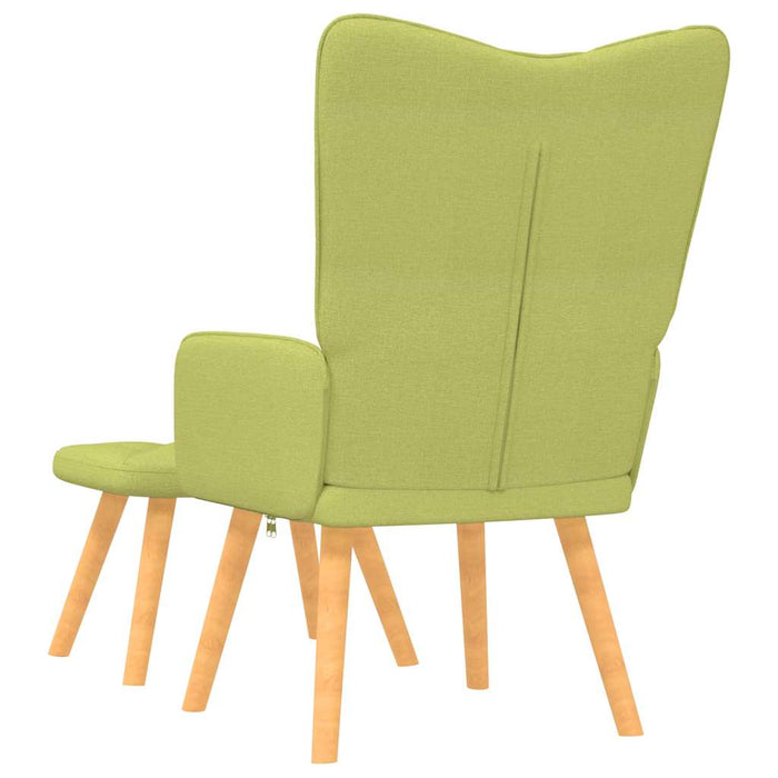 Scaun de relaxare cu taburet, verde, textil WALTI