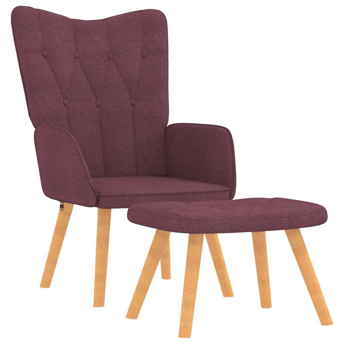 Scaun de relaxare cu taburet, violet, textil WALTI