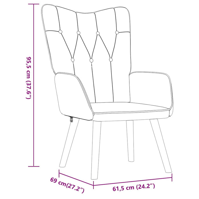 Scaun de relaxare cu taburet, violet, textil WALTI