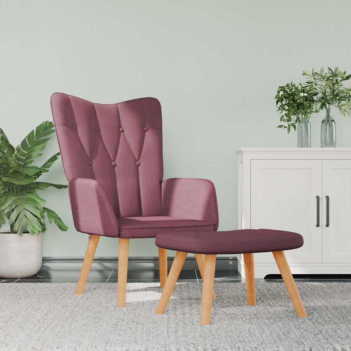 Scaun de relaxare cu taburet, violet, textil WALTI