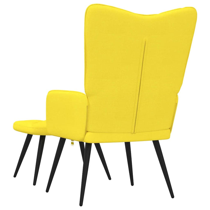 Scaun relaxare cu taburet, galben muștar, textil WALTI