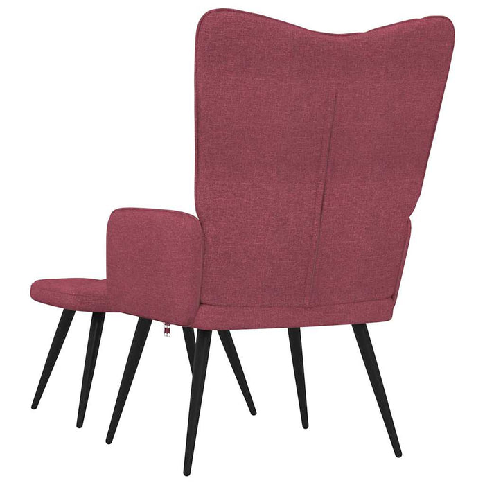 Scaun de relaxare cu taburet, roșu vin, textil WALTI
