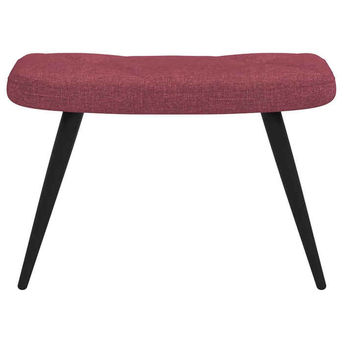 Scaun de relaxare cu taburet, roșu vin, textil WALTI