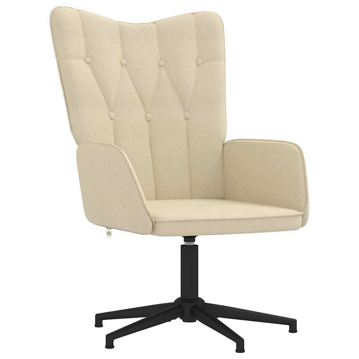 Scaun de relaxare cu taburet, crem, textil WALTI