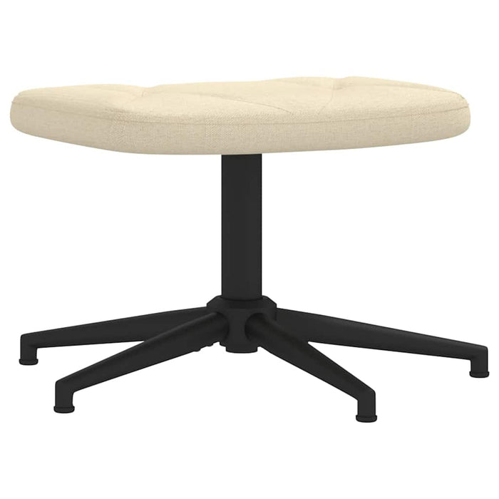 Scaun de relaxare cu taburet, crem, textil WALTI