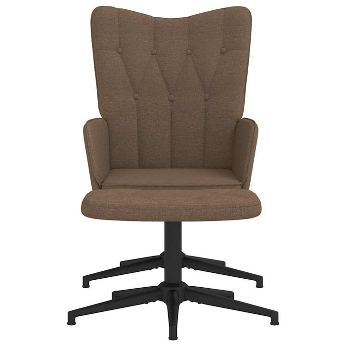 Scaun de relaxare cu taburet, maro, textil WALTI