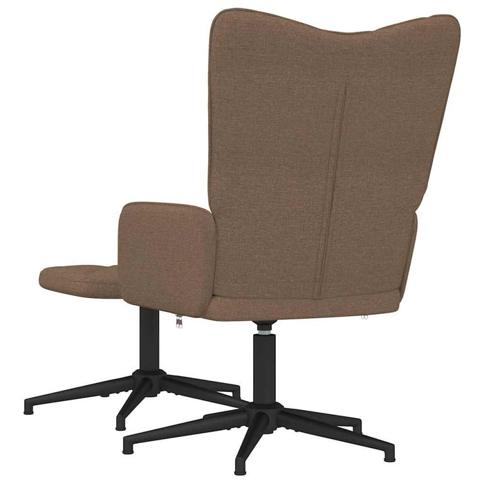 Scaun de relaxare cu taburet, maro, textil WALTI