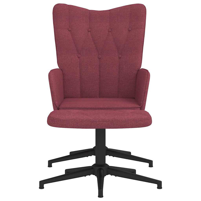 Scaun de relaxare cu taburet, roșu vin, textil WALTI
