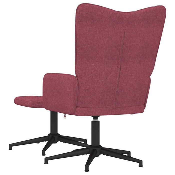Scaun de relaxare cu taburet, roșu vin, textil WALTI
