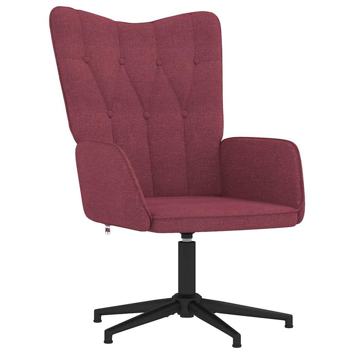 Scaun de relaxare cu taburet, roșu vin, textil WALTI
