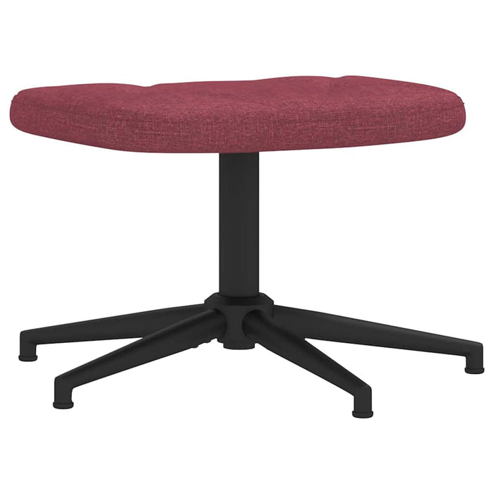 Scaun de relaxare cu taburet, roșu vin, textil WALTI
