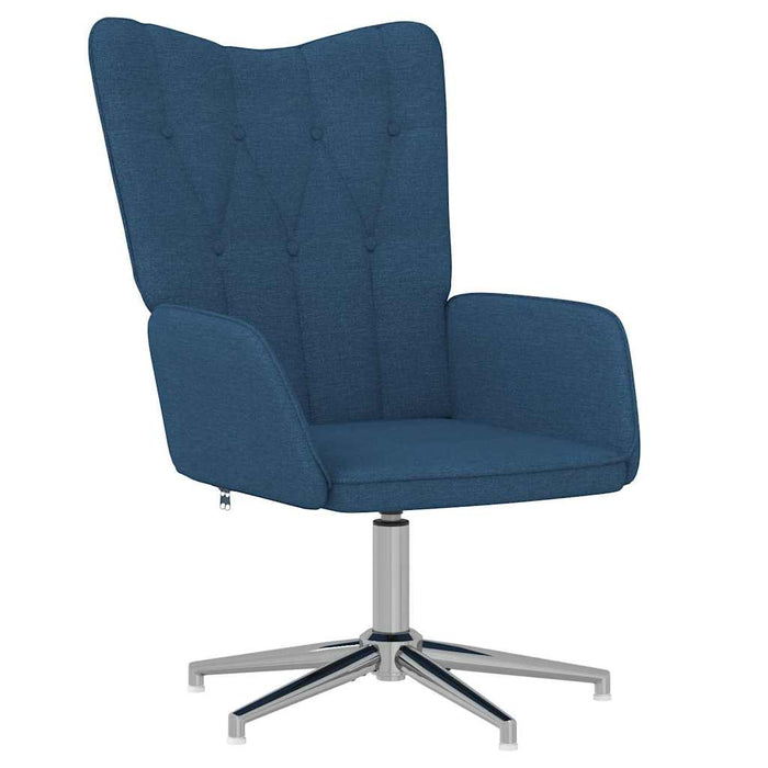 Scaun de relaxare cu taburet, albastru, textil WALTI