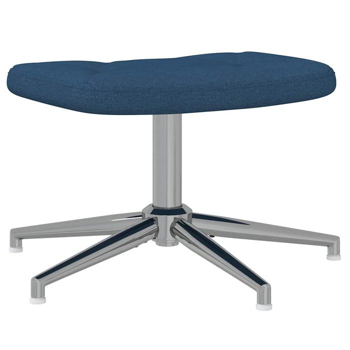 Scaun de relaxare cu taburet, albastru, textil WALTI