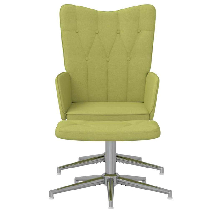 Scaun de relaxare cu taburet, verde, textil WALTI