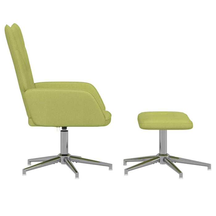 Scaun de relaxare cu taburet, verde, textil WALTI