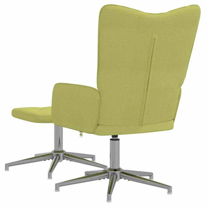 Scaun de relaxare cu taburet, verde, textil WALTI