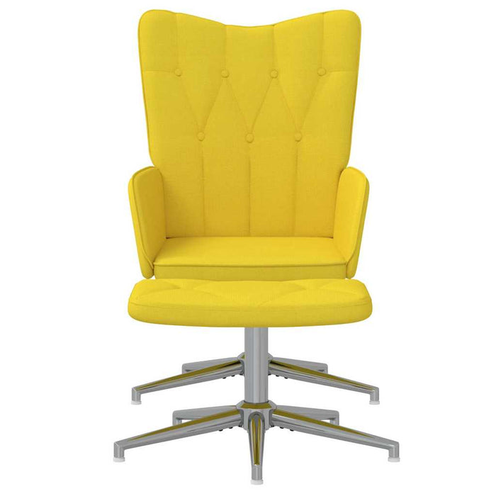 Scaun relaxare cu taburet, galben muștar, textil WALTI