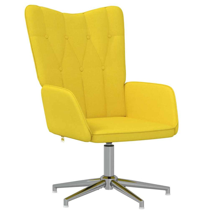 Scaun relaxare cu taburet, galben muștar, textil WALTI